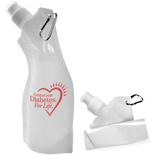 Διαφανές καμπυλωτό πτυσσόμενο διαφημιστικό μπουκάλι νερού - 13,5 oz.