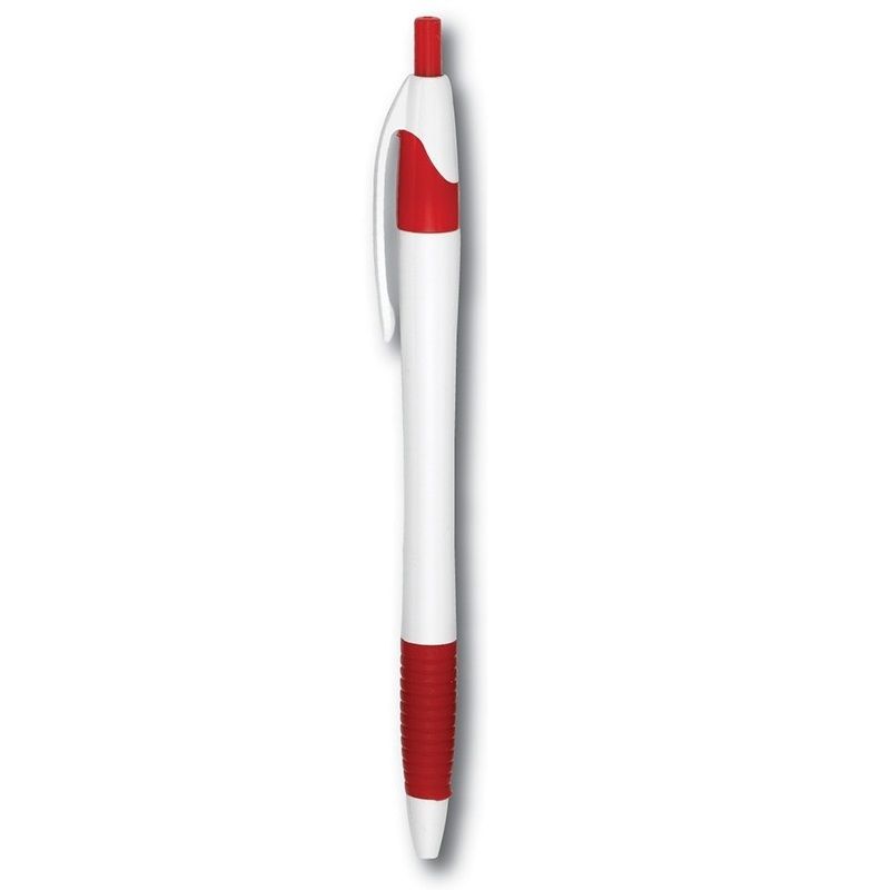 Προσαρμοσμένο λευκό στυλό ακοντίου με έγχρωμη λαβή