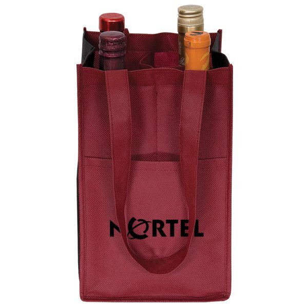 Μη υφασμένη τσάντα κρασιού με τέσσερα μπουκάλια