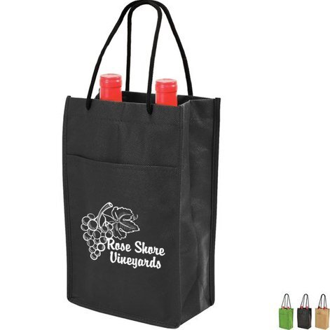 Μη υφασμένη τσάντα διπλού μπουκαλιού κρασιού