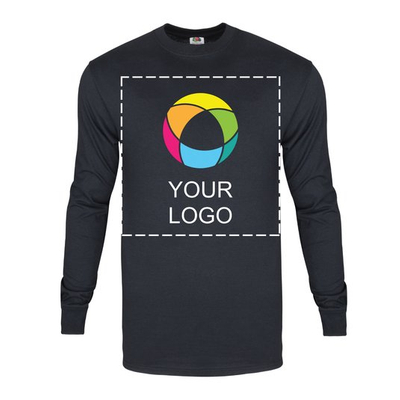 Μελάνι τυπωμένο βαρύ βαμβάκι μακρύ μανίκι t-shirt