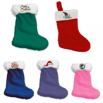 Βελούδινες Χριστουγεννιάτικες κάλτσες με εκτύπωση κατά παραγγελία